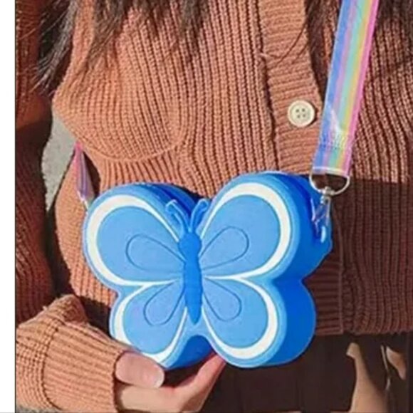 Kids' Butterfly Bag with Shoulder Strap In Blue -A Mini Bag for Little Ones NWOT - Picture 1 of 2